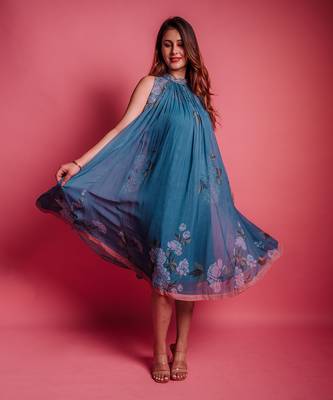 Dessert blue boutonniere dress 2