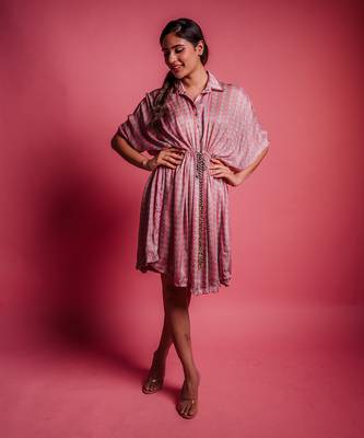 Champagne beige trigonic dress 1