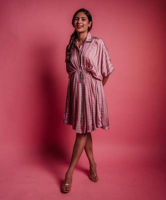Champagne beige trigonic dress 2