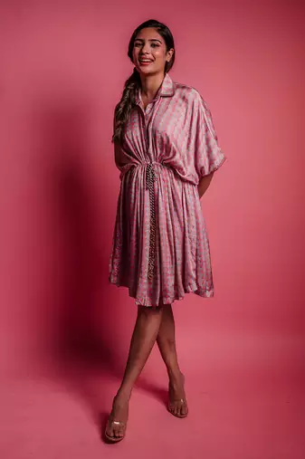 Champagne beige trigonic dress