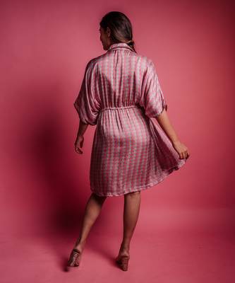 Champagne beige trigonic dress 4