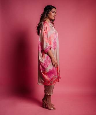 Champagne beige bud kurta set 3