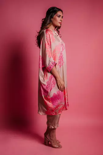 Champagne beige bud kurta set