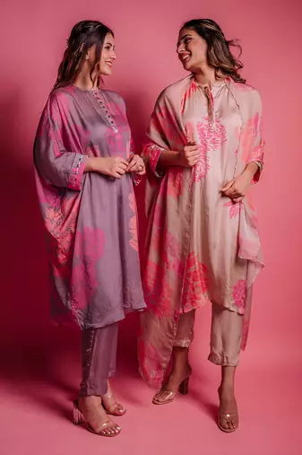 Champagne beige bud kurta set