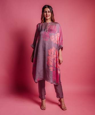 Dewberry mauve flora kurta set 1