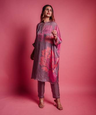 Dewberry mauve flora kurta set 2