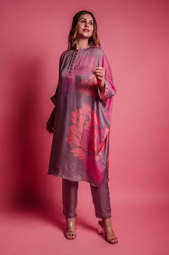 Dewberry mauve flora kurta set