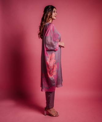 Dewberry mauve flora kurta set 3