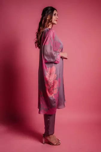 Dewberry mauve flora kurta set
