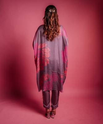 Dewberry mauve flora kurta set 4