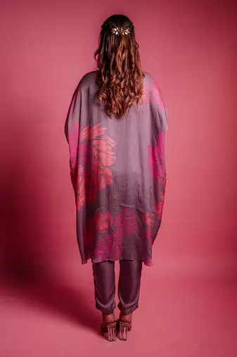 Dewberry mauve flora kurta set