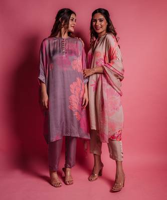 Dewberry mauve flora kurta set 5