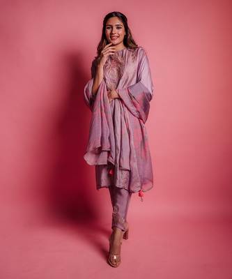 Dewberry mauve rouge kurta set 1