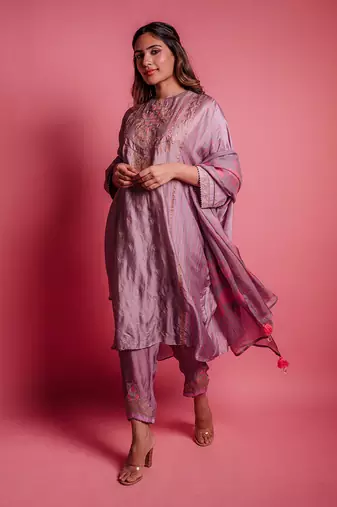Dewberry mauve rouge kurta set