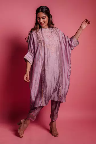 Dewberry mauve rouge kurta set