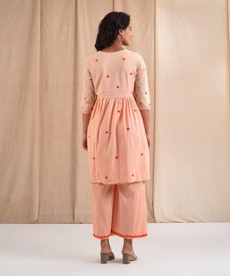 Peach angrakha kurta set 2