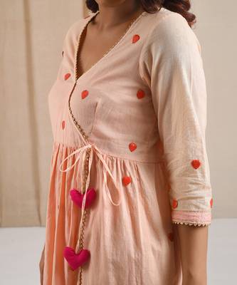 Peach angrakha kurta set 3