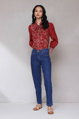Rust floral print shirt with camisole
