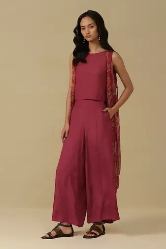 AARKE Red printed co ord set