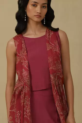 AARKE Red printed co ord set