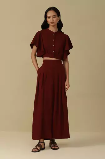 AARKE Maroon soild co ord set