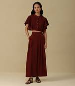 AARKE Maroon soild co ord set
