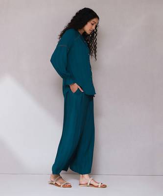 AARKE Teal solid co ord set 3