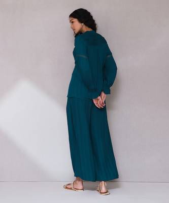 AARKE Teal solid co ord set 4