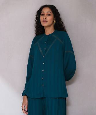 AARKE Teal solid co ord set 5