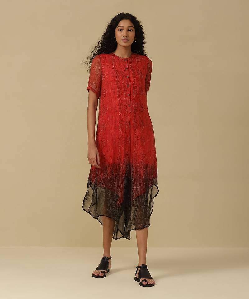 AARKE Red shibori printed jumpsuit