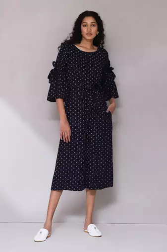 AARKE Navy dobby jumpsuit