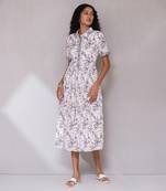 AARKE Ecru printed shirt dress