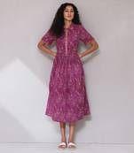 AARKE Purple printed shirt dress