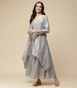 AARKE Grey double layer asymmetrical long dress