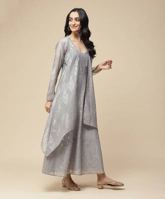 AARKE Grey double layer asymmetrical long dress 2