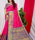 PINK BEAUTIFUL  BANARASI SAREE WITH BLOUSE 