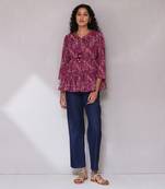 Purple printed top