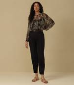 Olive green printed top with camisole