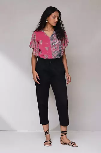 Pink floral print top