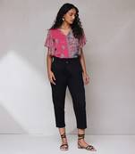 Pink floral print top