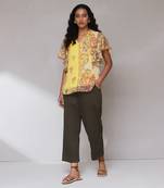 Yellow floral print top