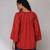 Red embroidered ikat top