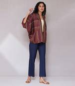 Maroon yarn dyed shrug