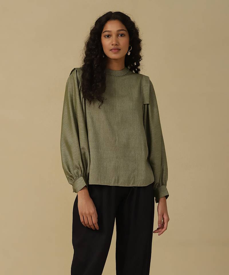 Sage green solid top
