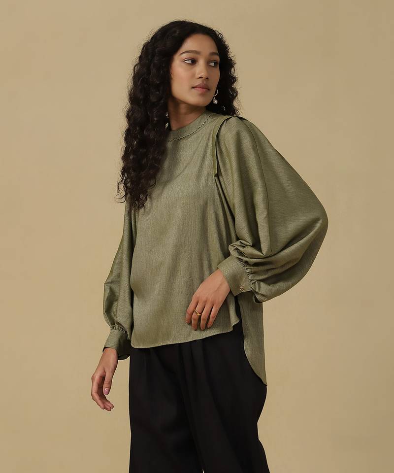 Sage green solid top
