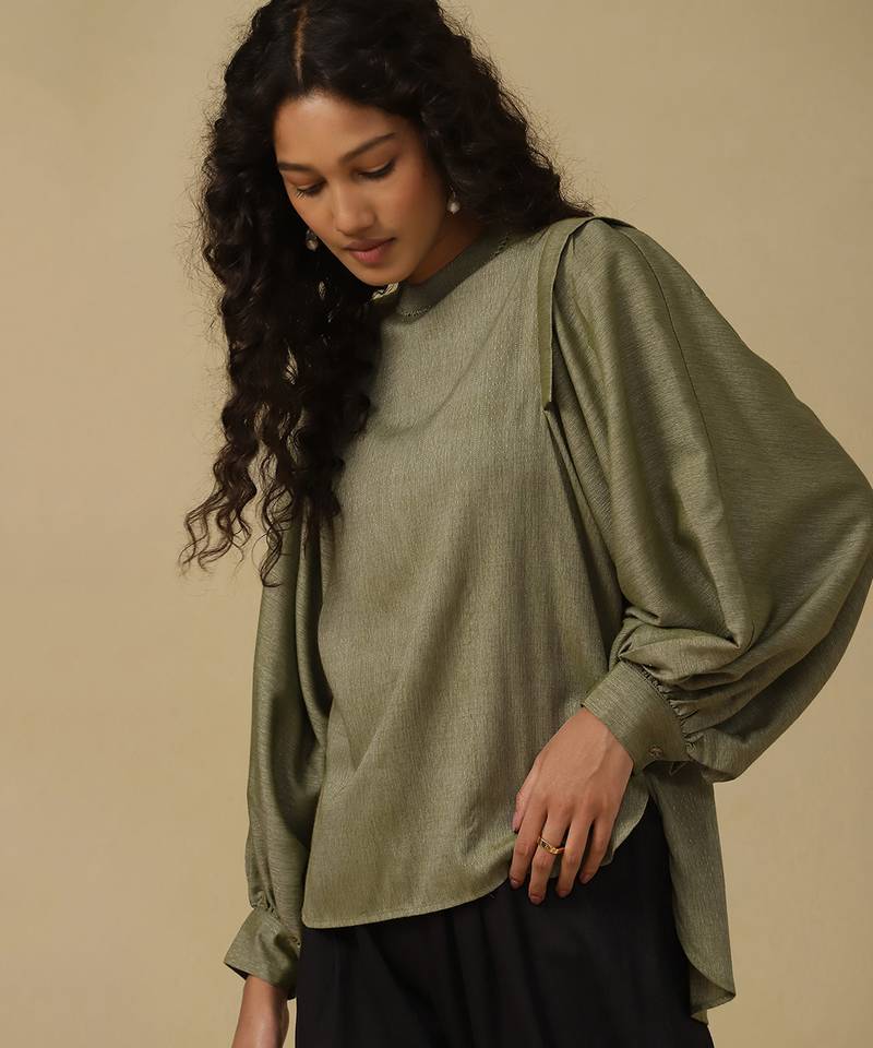 Sage green solid top
