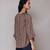 Brown embroidered ikat top