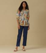 White floral print top