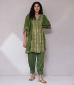 AARKE Green printed kurti set
