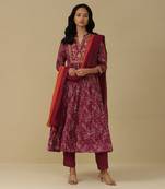AARKE Purple printed kurta set
